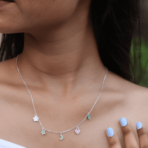Multi-Charms Silver Necklace