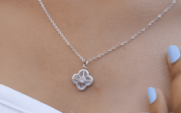 Clover Floral Silver Necklace