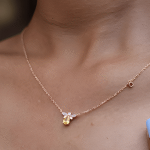 Yellow Drop Rose Gold Necklace
